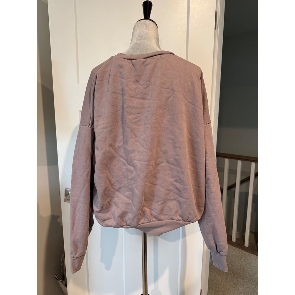 Mauve basic Oversized Crewneck Sweatshirt 100% Cotton Made in USA Size L - Picture 4 of 5
